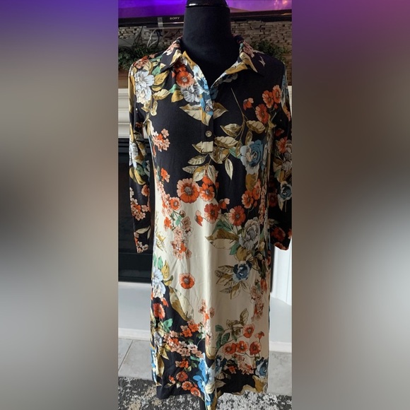 NWT Johnny Was Emma Rose Delicate Floral Motif Polo Tunic Dress Size Small - Picture 13 of 15